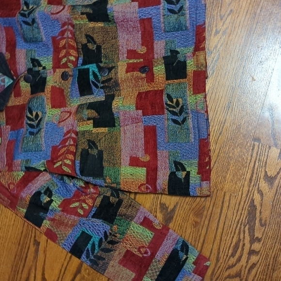 Coastal Cowgirl Tapestry jacket Dopamine bohemian festival color block Sz XL - Picture 2 of 11